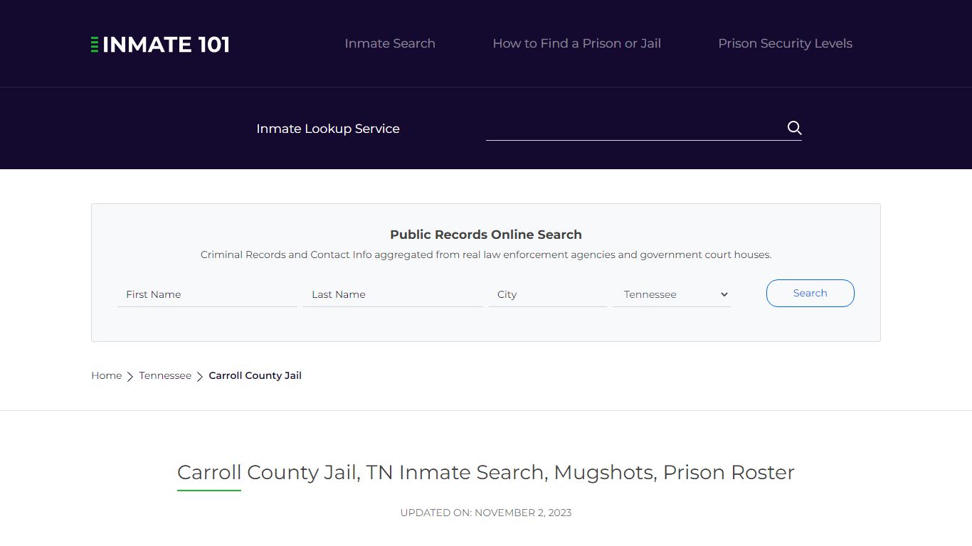 Carroll County Jail, TN Inmate Search, Mugshots, Prison Roster